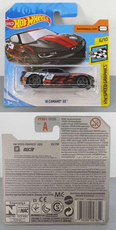 Hotwheels Diecast Hot Wheels 1:64 - `16 CAMARO SS BORLA