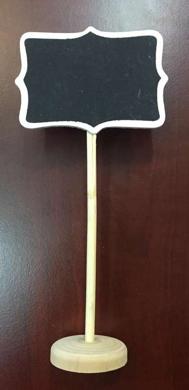 Wooden stand with black board Rectangle Shape