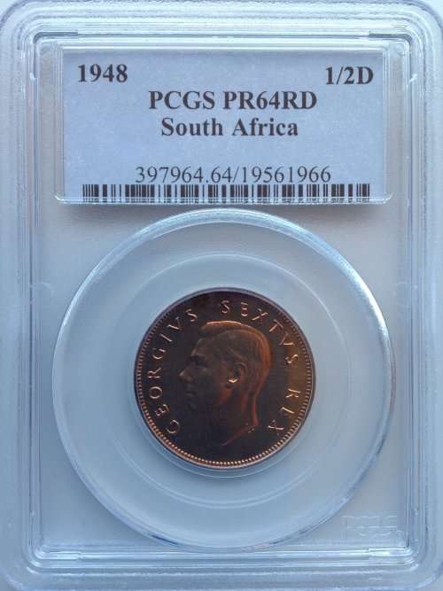 1948 ½ P (HALFPENNY) - PCGS GRADED  PF64 RD