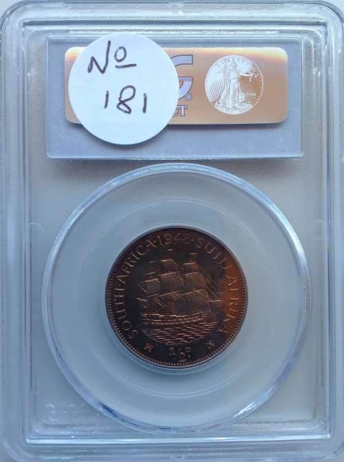 1948 ½ P (HALFPENNY) - PCGS GRADED  PF64 RD