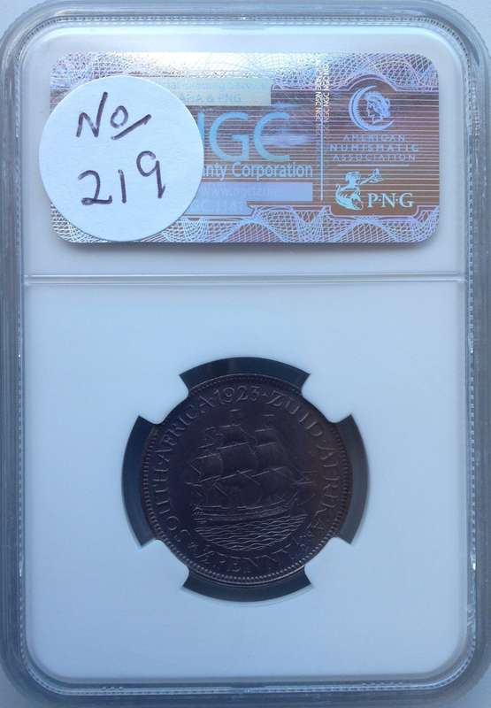 1923 ½ P (HALFPENNY) - NGC GRADED  MS64 BN