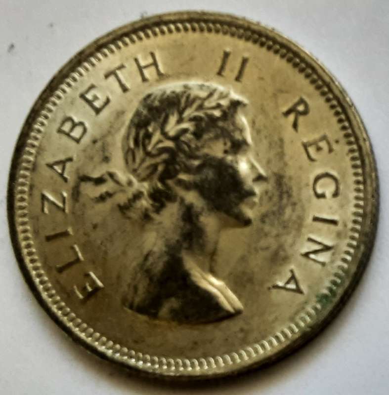 1953 5 Shillings + 1955 2 ½ Shillings + 1953 1 Shilling + 1952 1 Pence + 1964 10 Cents + 1963 5 Cent