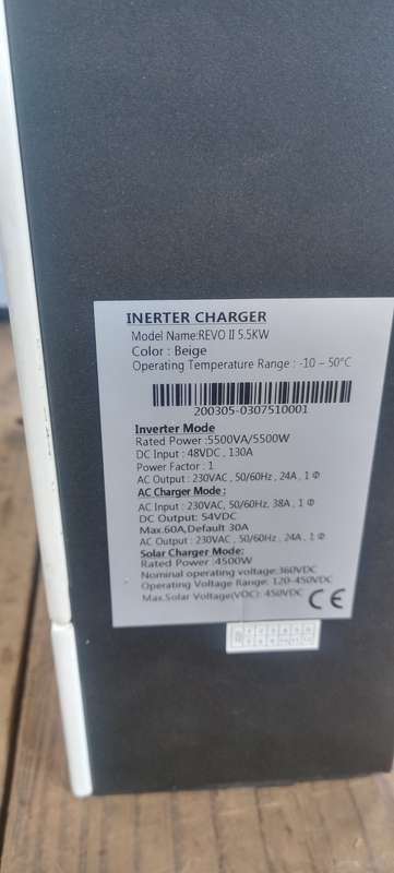 Massive REVO 2 ON/ OFF D 5.5KV, 48VDC, 130A HYBRID SOLAR INVERTER