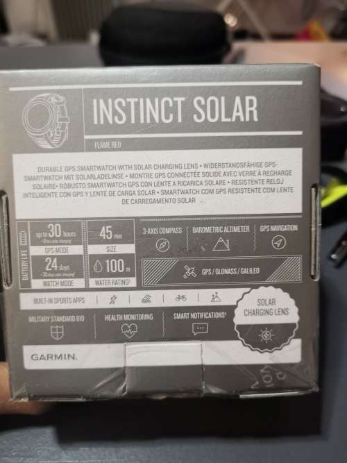 Garmin Instinct Solar Normal R6000+. Amazing upto 54 days battery life! Never used open box special!