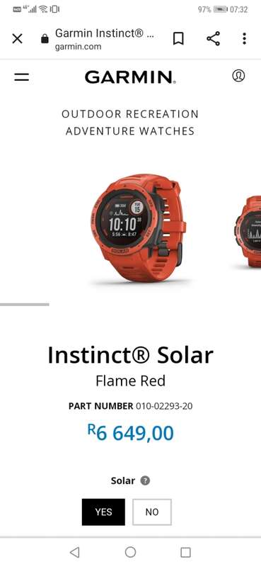 Garmin Instinct Solar Normal R6000+. Amazing upto 54 days battery life! Never used open box special!