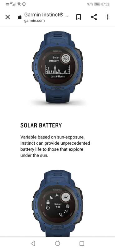 Garmin Instinct Solar Normal R6000+. Amazing upto 54 days battery life! Never used open box special!