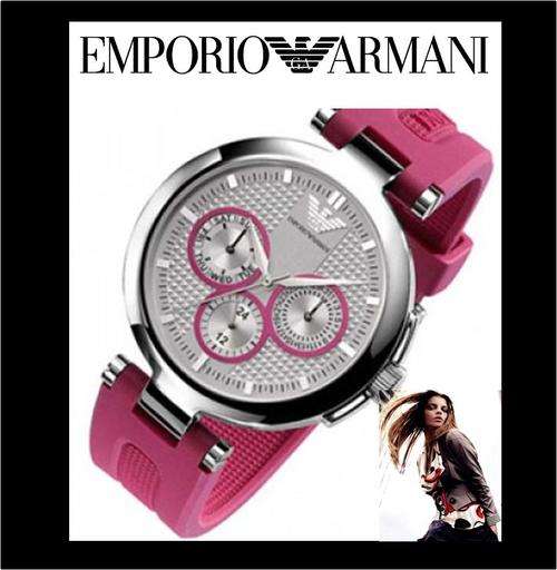 Stunning Emporio Armani  Ladies watch Pink with textured silver face ***NO Reserve***