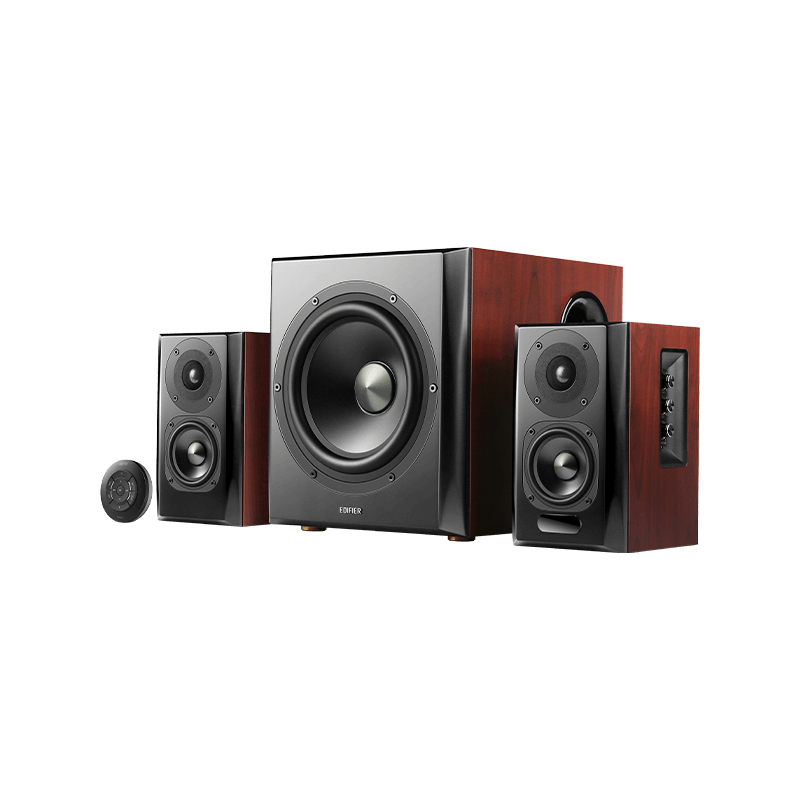 Edifier S350DB-BRO Bookshelf Speaker and Subwoofer 2.1 Speaker System - Brand New