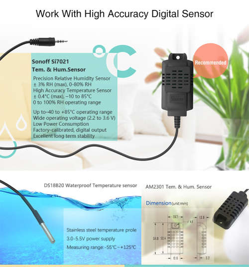 Sonoff TH16 - Smart Temperature & Humidity WiFi Switch (sensor sold separately)