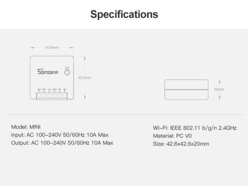 Sonoff Mini Wi-Fi DIY 2-Way Smart Switch