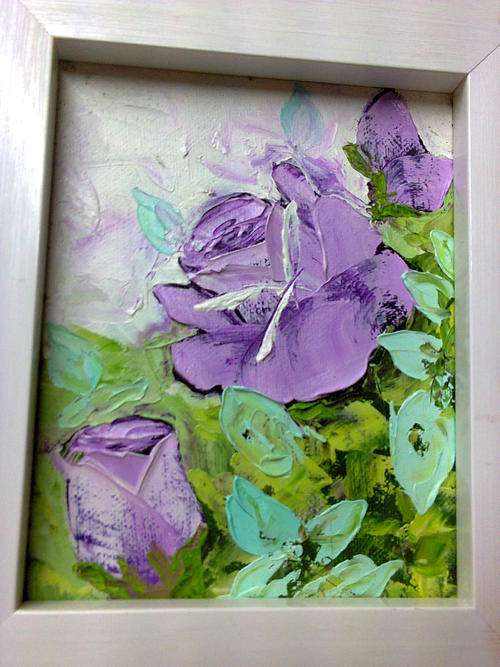 LAVENDER ROSES OIL PAINTING