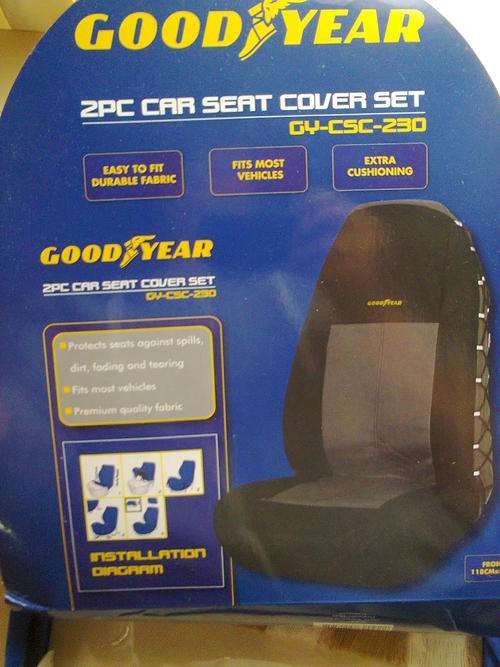 ONE CAR SEAT COVER - GREY GOOD-YEAR