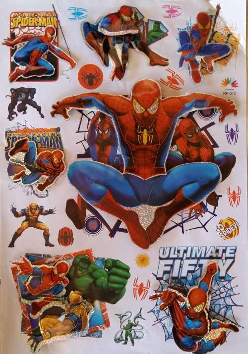 SPIDERMAN wall sticker- Large- 35cm by 50cm- Great for SPIDERMAN party decor
