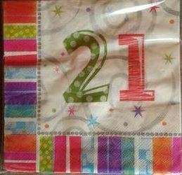 21st birthday serviettes(20)-WAS R18 NOW R12