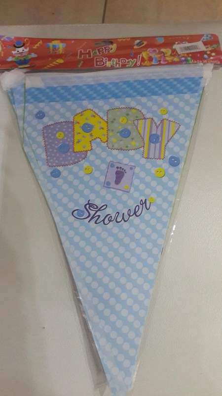 Baby shower triangle banner (boy)