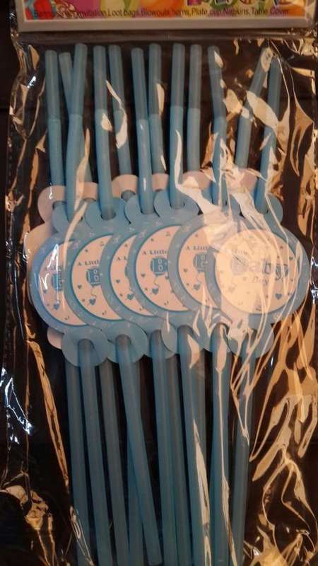 baby shower straws (boy)