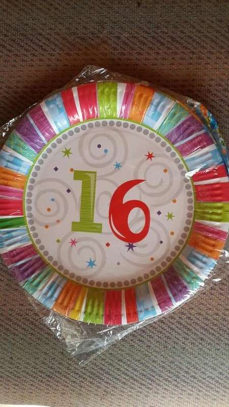 16th birthday plates(10)-WAS R18 NOW R12