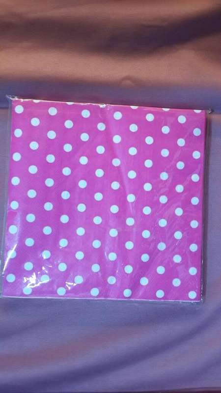 Pink polka dot serviettes-WAS R18 NOW R15