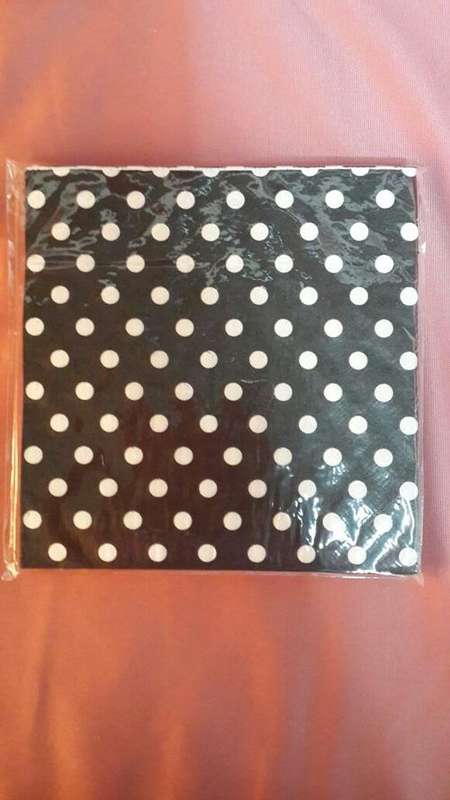 Black polka dot serviettes-WAS R18 NOW R15