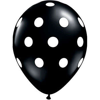 Black polka dot balloons- 10 Balloons per pack