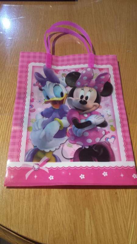 Minnie mouse party gift bag/ goodies bag- 18cm by 24cm- Plastic