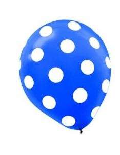 Blue polka dot balloons-10 balloons per pack