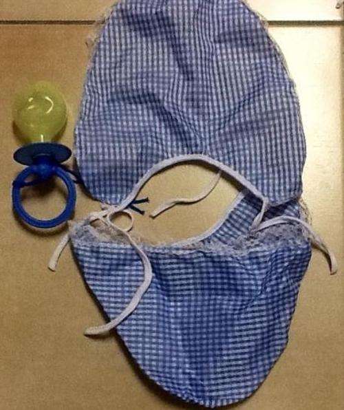 BABY SHOWER DRESS UP FOR MUM TO BE (blue-boy)- bonnet, bib and pacifier
