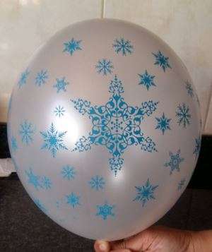 Frozen party balloons with blue snowflakes(10)-Helium quality- WAS R60 NOW R50