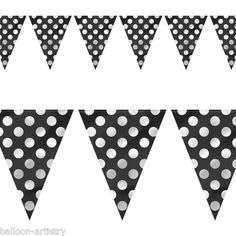 Black Polka Dot Triangle Banner