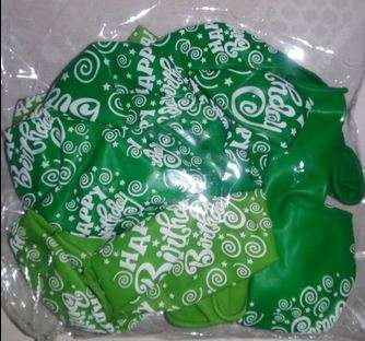 Happy birthday balloons- Green(10)