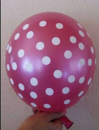Pink polka dot balloons(10)- HELIUM QUALITY