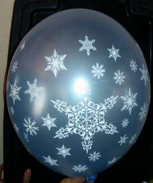 Frozen party balloons with white snowflakes(10)-Helium quality- WAS R60 NOW R50