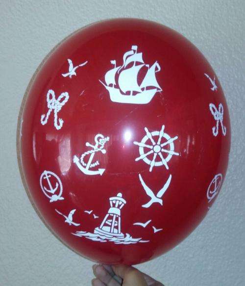 sailor/nautical party balloons- red- 14 per pack- Helium Quality