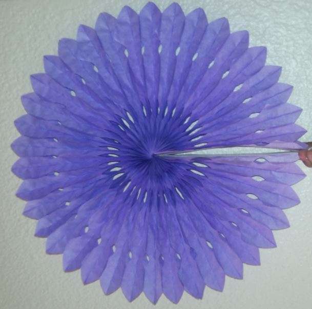 Tissue paper decoration:  Paper Fan- LIGHT PURPLE: 36cm
