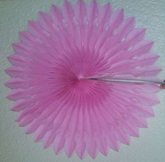 Tissue paper decoration:  Paper Fan- PINK: 36cm