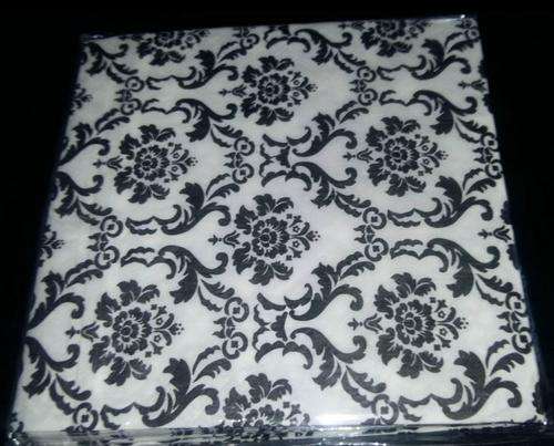 printed serviettes- Black(20)