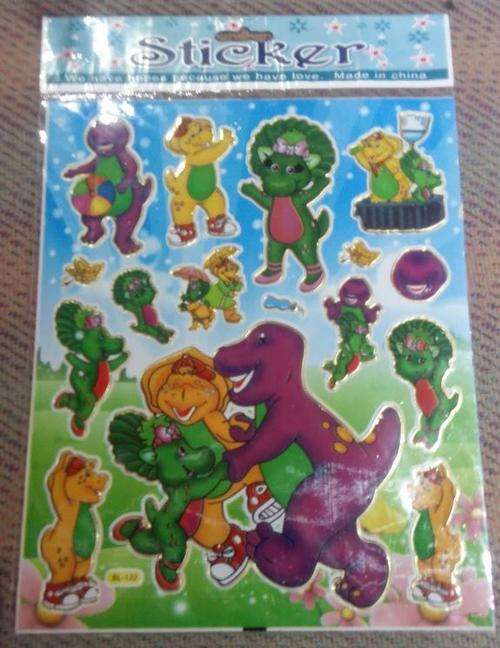 Barney sticker sheet