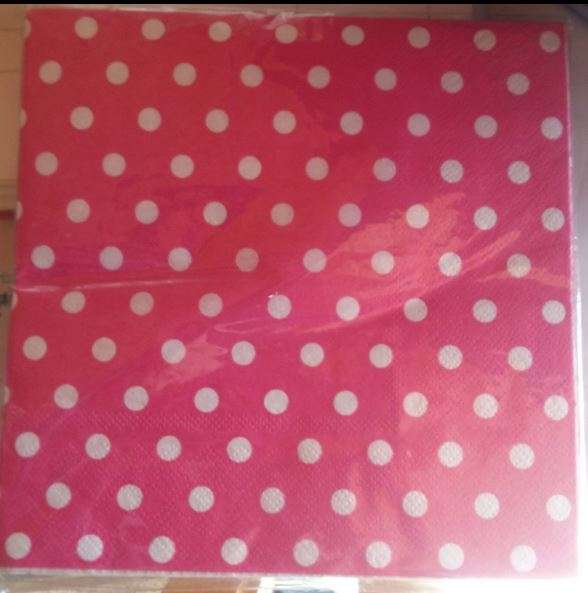 Pink polka dot serviettes-WAS R18 NOW R15