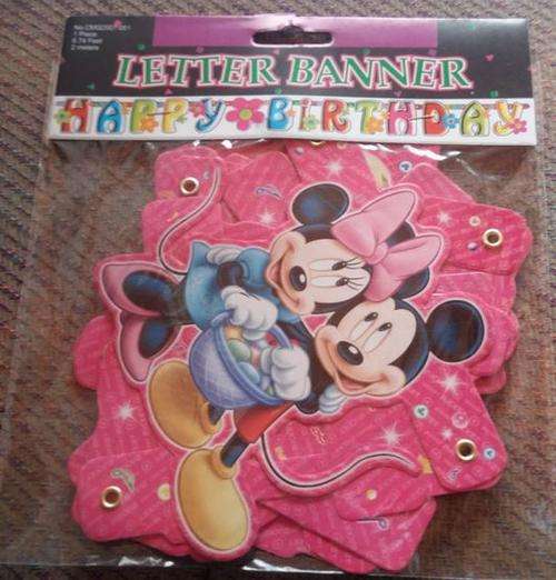 Minnie mouse happy birthday letter banner