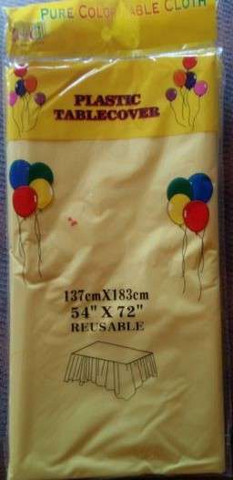 Plastic table cover- YELLOW