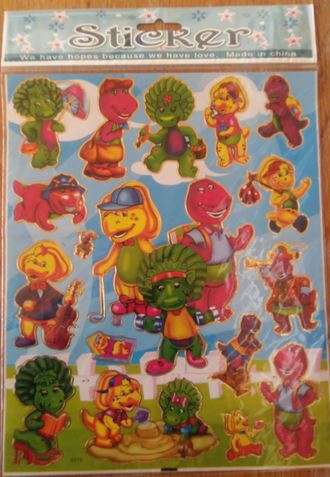 Barney sticker sheet
