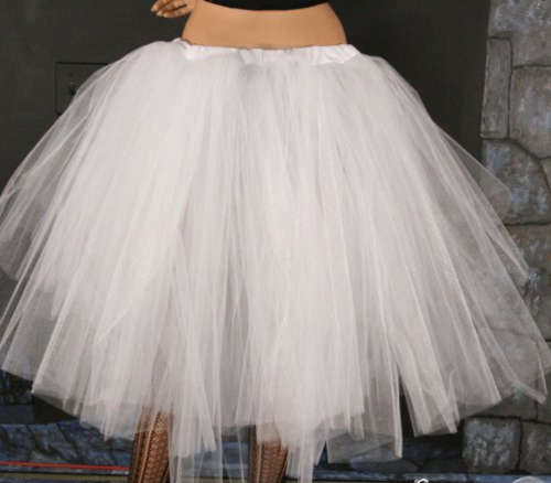 Adult tutu skirt: WHITE- 70CM- EXTRA LENGTH