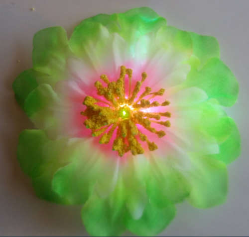 Hawaiian party flower for hair- CLIPS ONTO HAIR AND LIGHTS UP