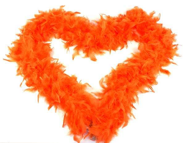 ORANGE Feather Boa Necklace +- 2m long
