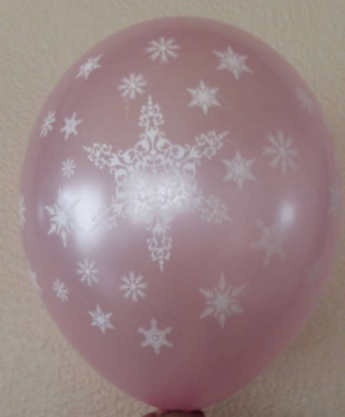 Frozen party balloons with snowflakes(10) helium quality- PINK