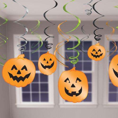 Halloween Pumpkin Swirl Decorations- Gold
