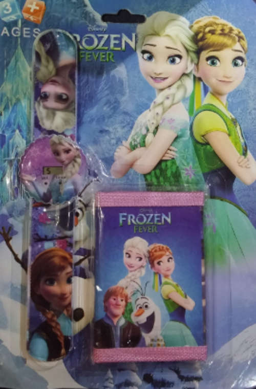 Frozen Slap Snap Bracelet Wrist Watch and wallet set- Assorted designs