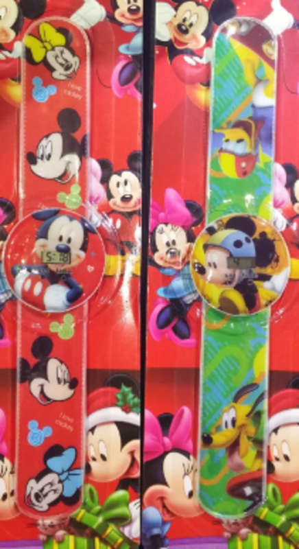 Mickey Mouse Slap Snap Bracelet Wrist Watch- Assorted designs