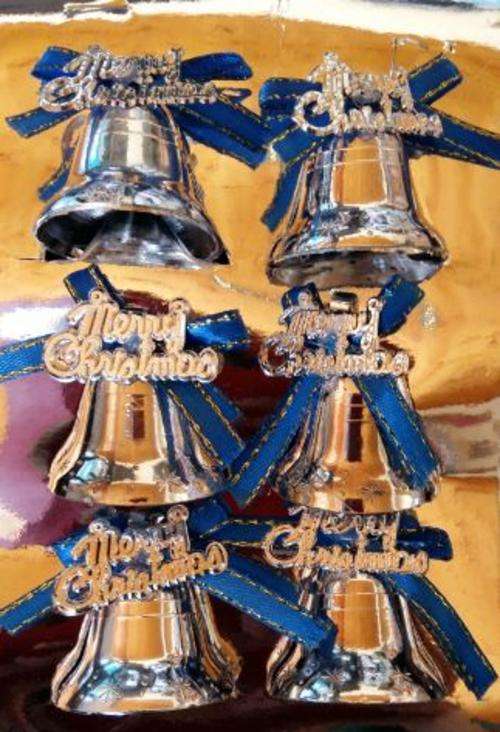 Christmas tree bell ornament-6 per pack
