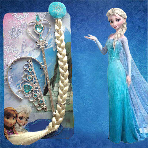 Frozen Elsa Braid, tiara & wand set- Great for Frozen party dress up